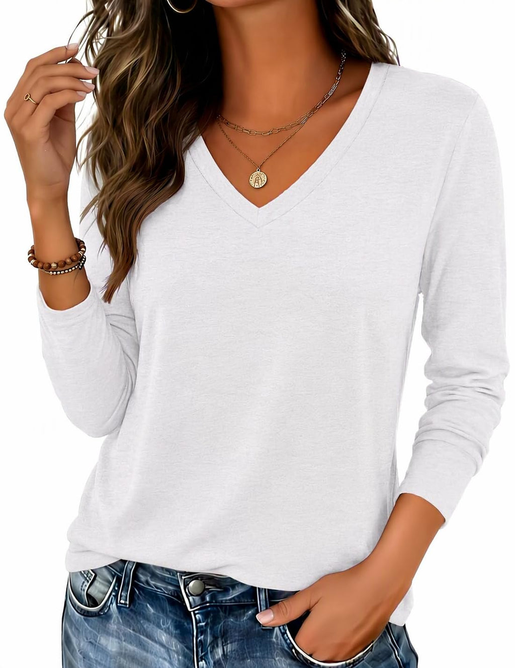 Zeagoo Women’s Long Sleeve V-Neck Tee