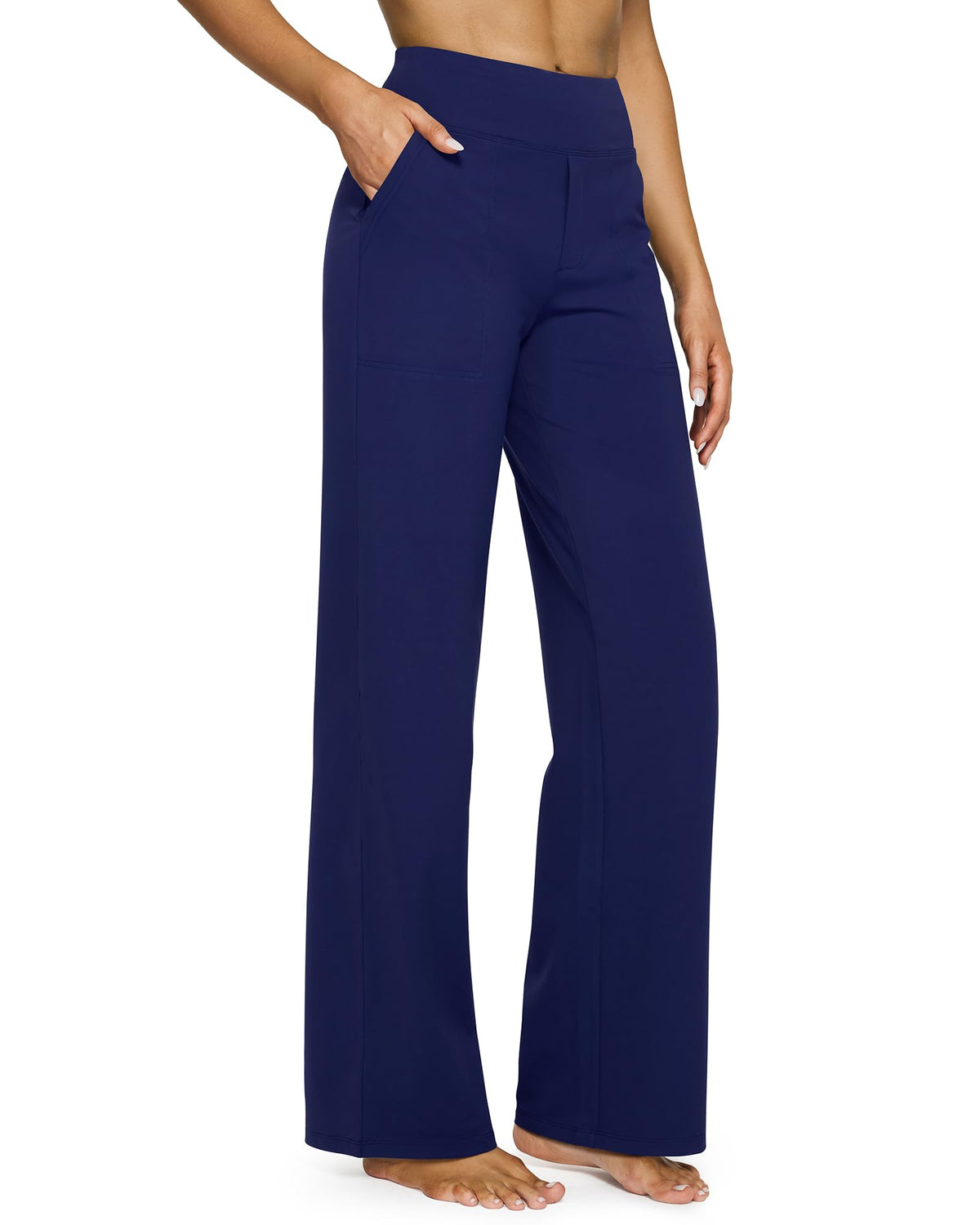 G4Free Women’s High-Waisted Wide-Leg Yoga Pants with Pockets