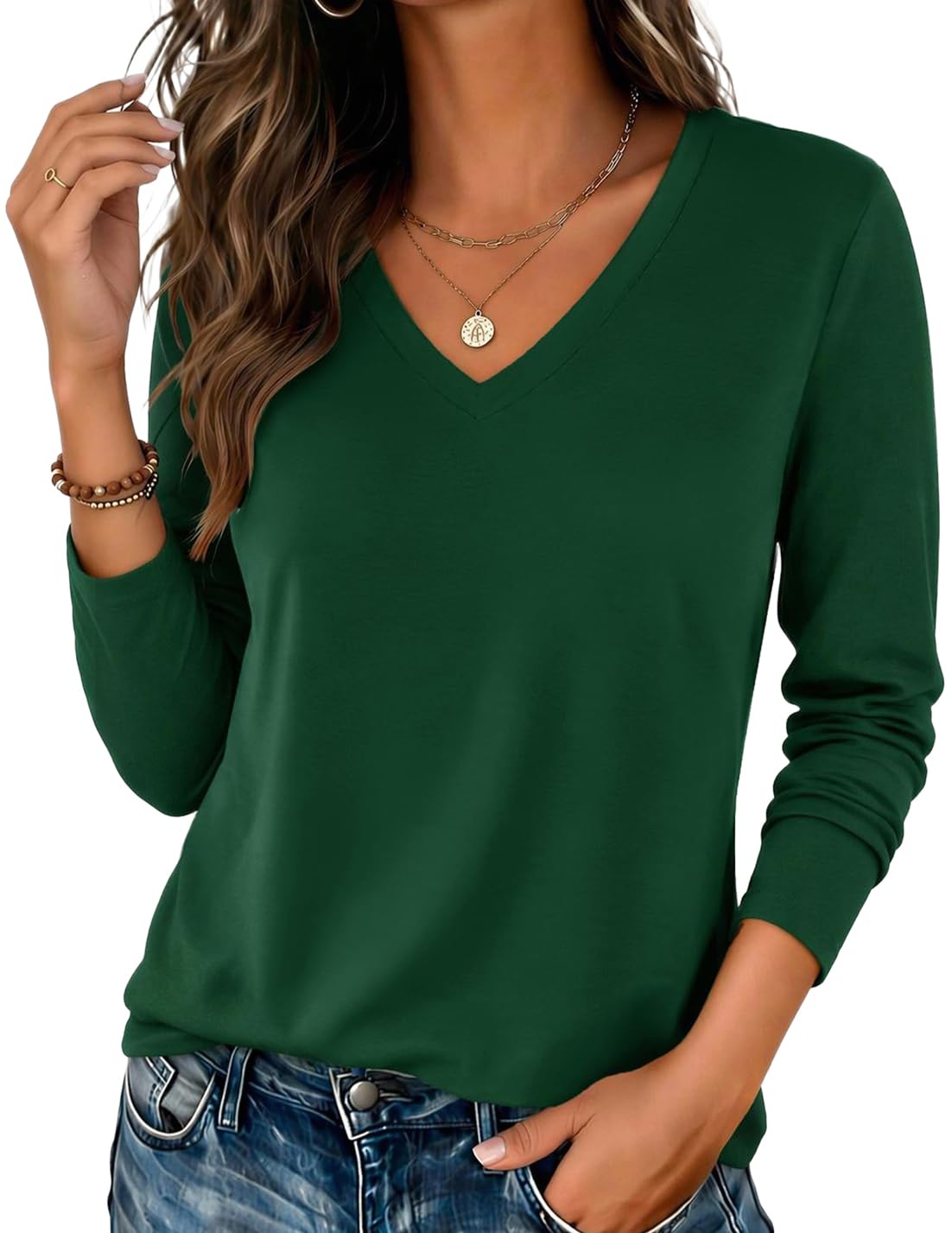 Zeagoo Women’s Long Sleeve V-Neck Tee