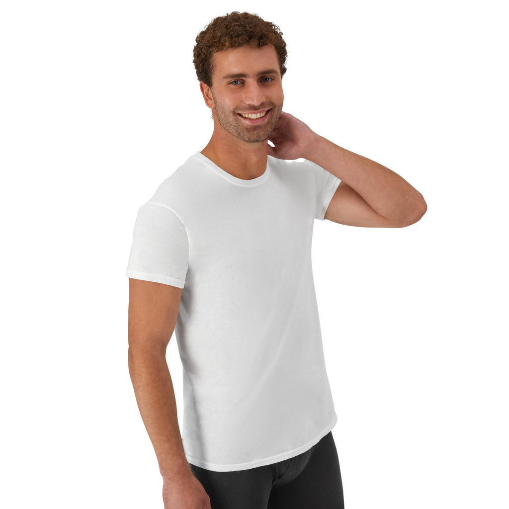 Hanes Men’s Stay-Tucked Cotton Crewneck Undershirts, Multipack