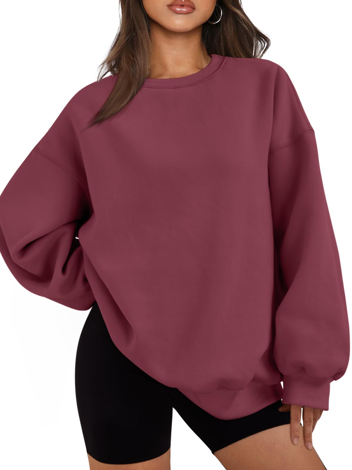 EFAN Women’s Oversized Fleece-Lined Crewneck Sweatshirt