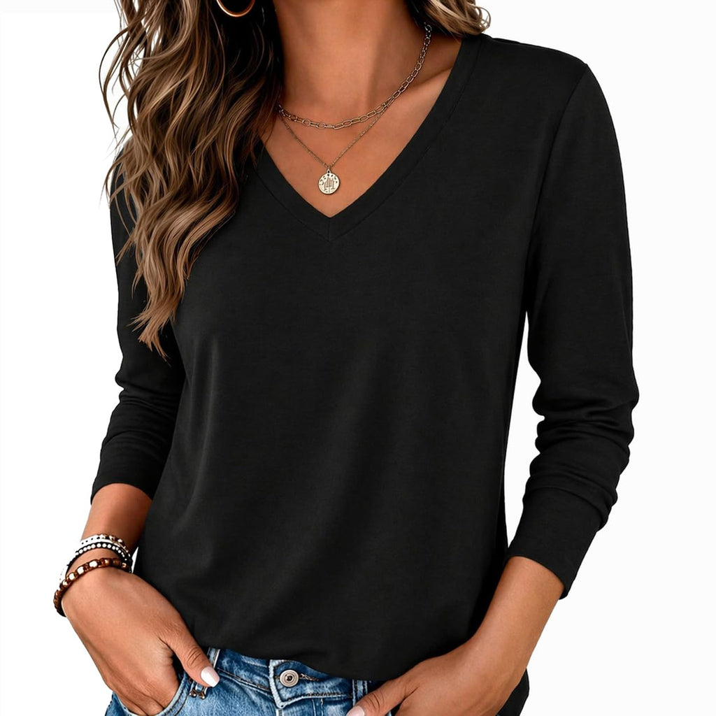 Zeagoo Women’s Long Sleeve V-Neck Tee
