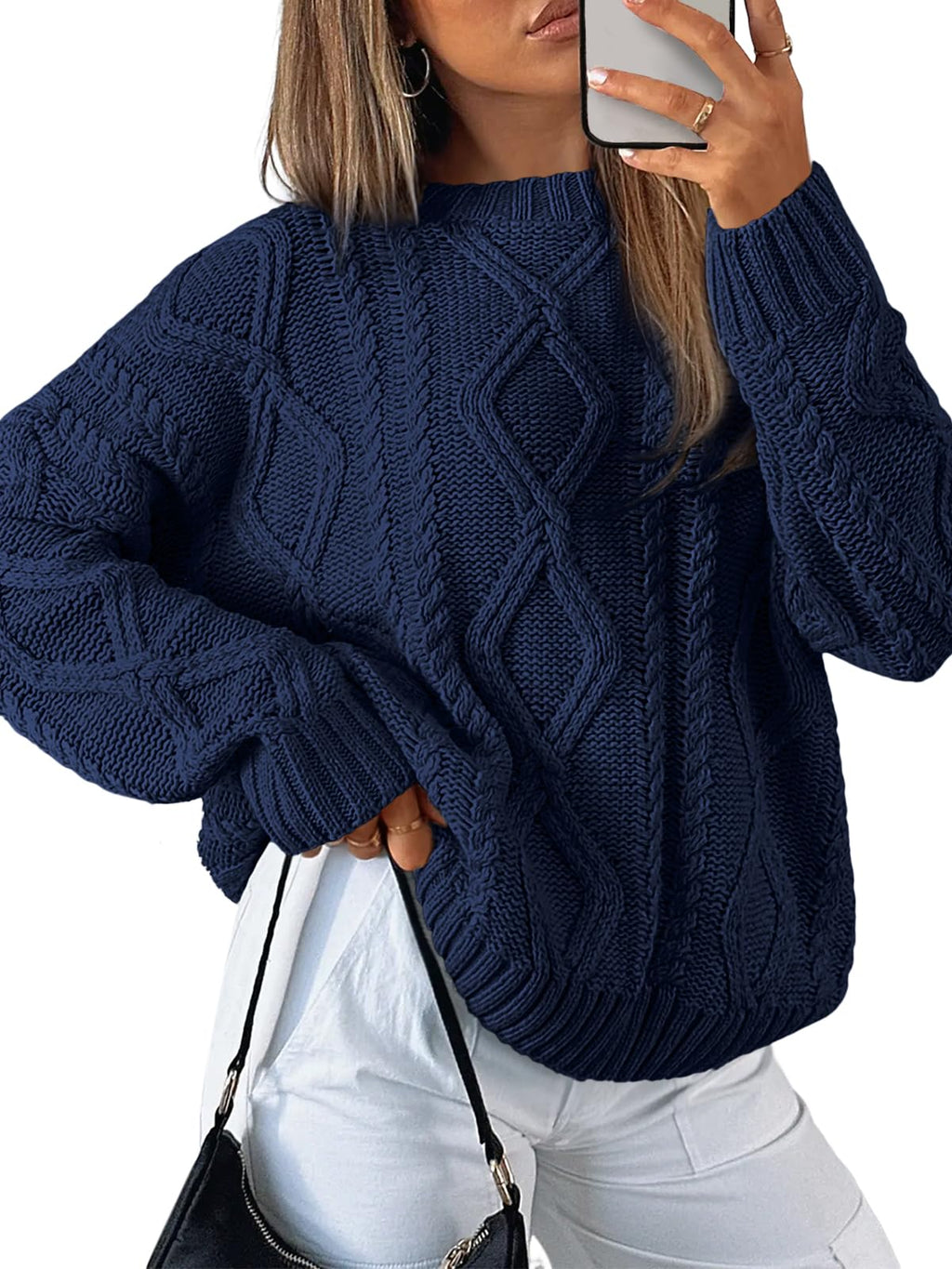 Trendy Queen Women’s Oversized Cable Knit Sweater