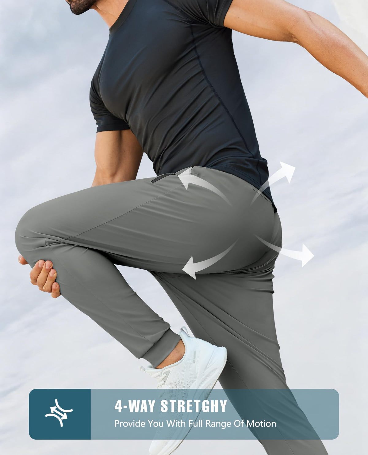 Men’s Lightweight Athletic Joggers with Zipper Pockets