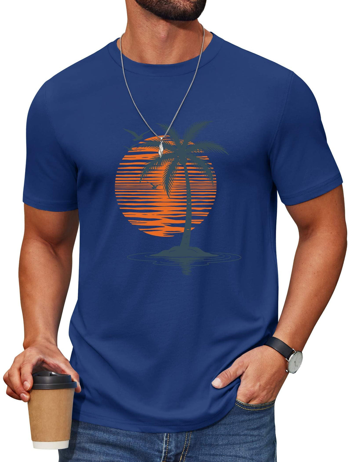 COOFANDY Men’s Cotton-Blend Short Sleeve Crewneck Tee