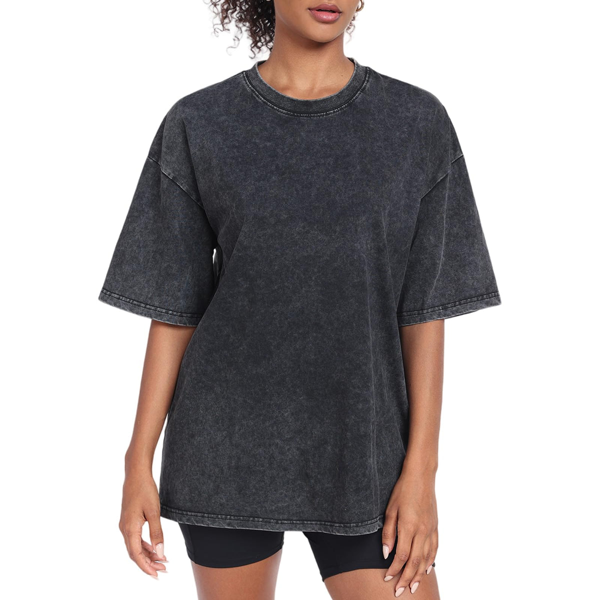 Women’s Oversized Vintage-Wash Cotton Tee