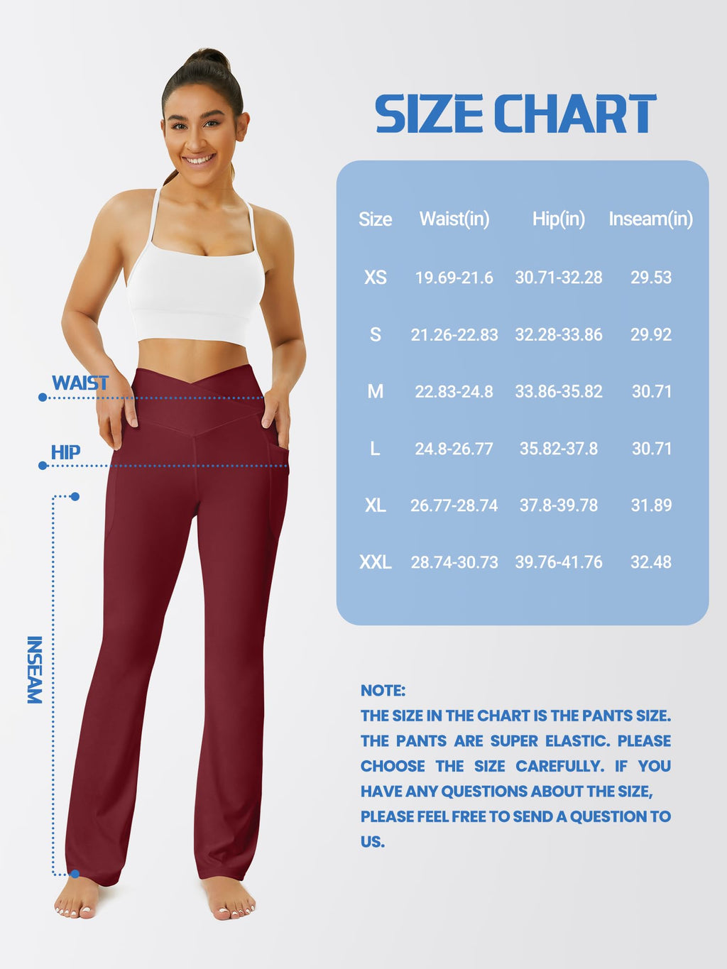 FOHOFO Women’s Crossover Flare Leggings with Pockets