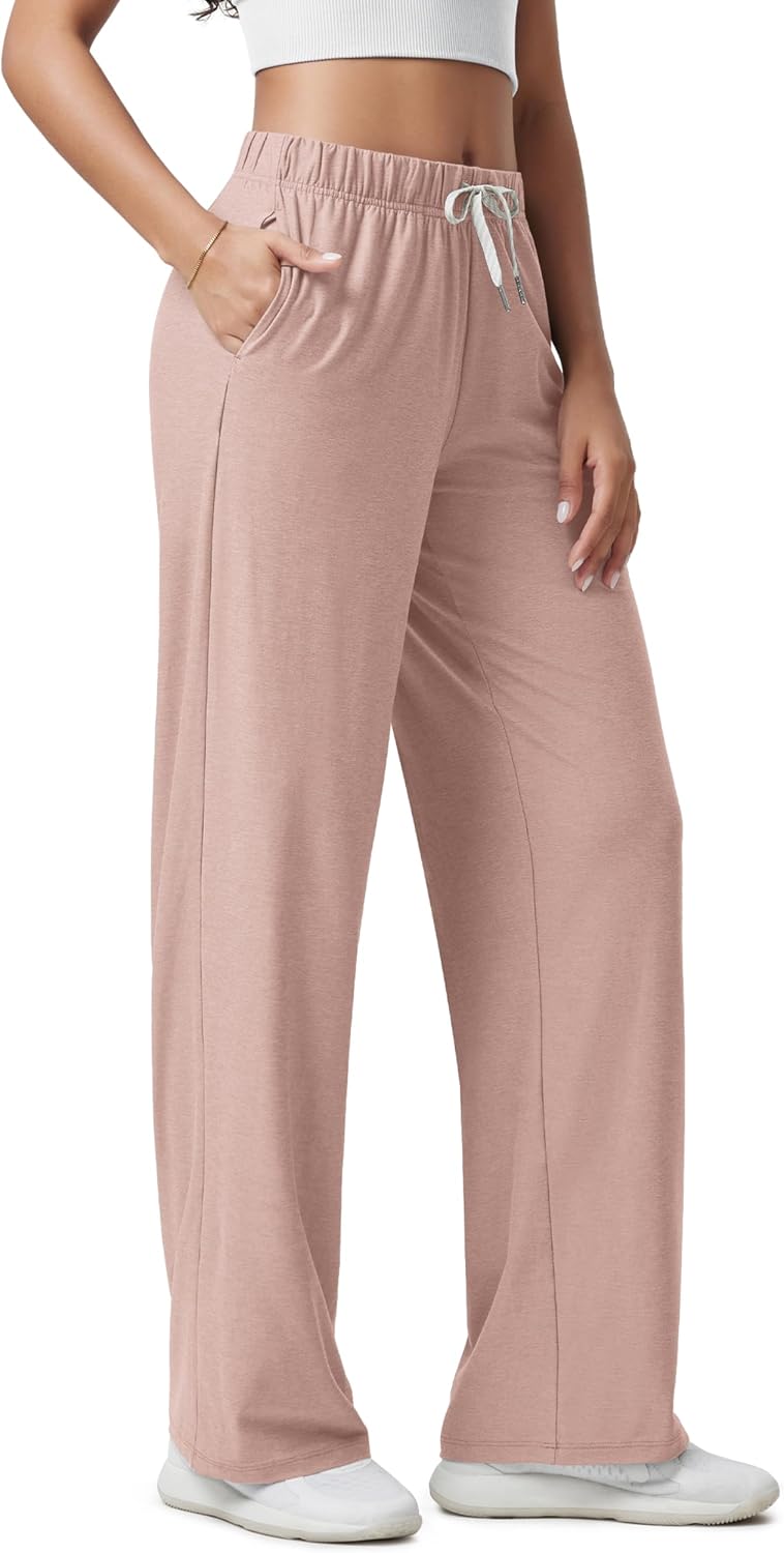 ODODOS Women’s Straight-Leg Lounge Pants with Pockets