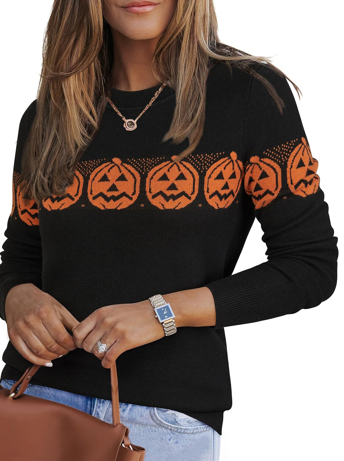 Arach&Cloz Women’s Wool-Blend Crewneck Sweater