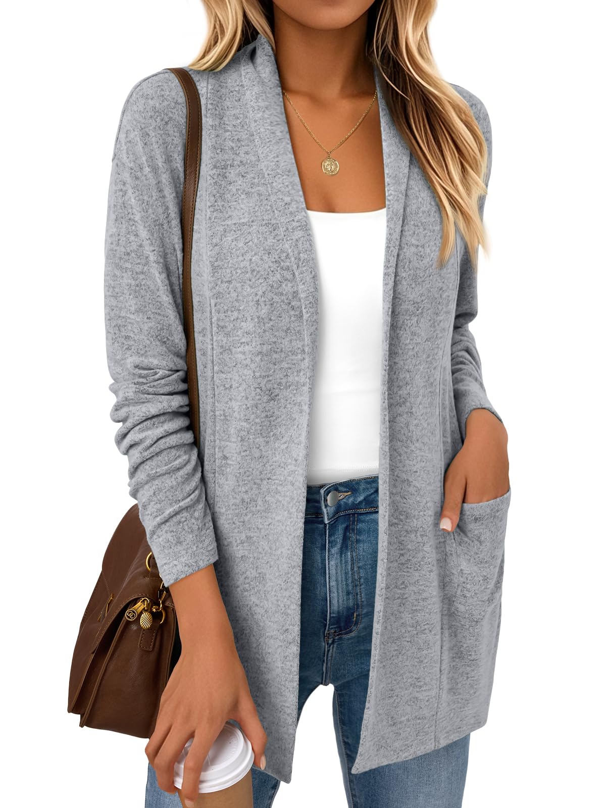 LILLUSORY Women’s Lightweight Cardigan with Pockets