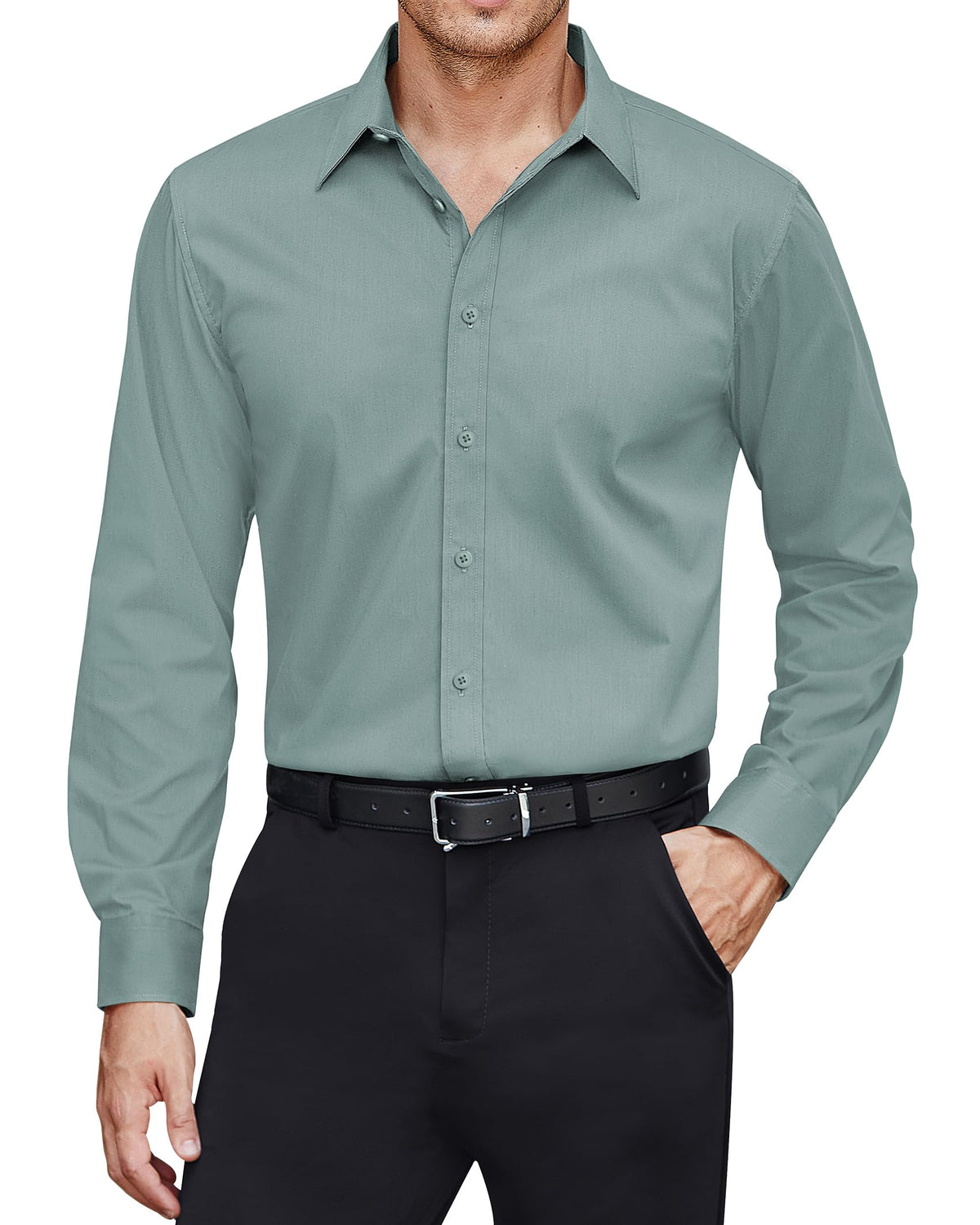 J.VER Men’s Stain Shield Long Sleeve Stretch Dress Shirt