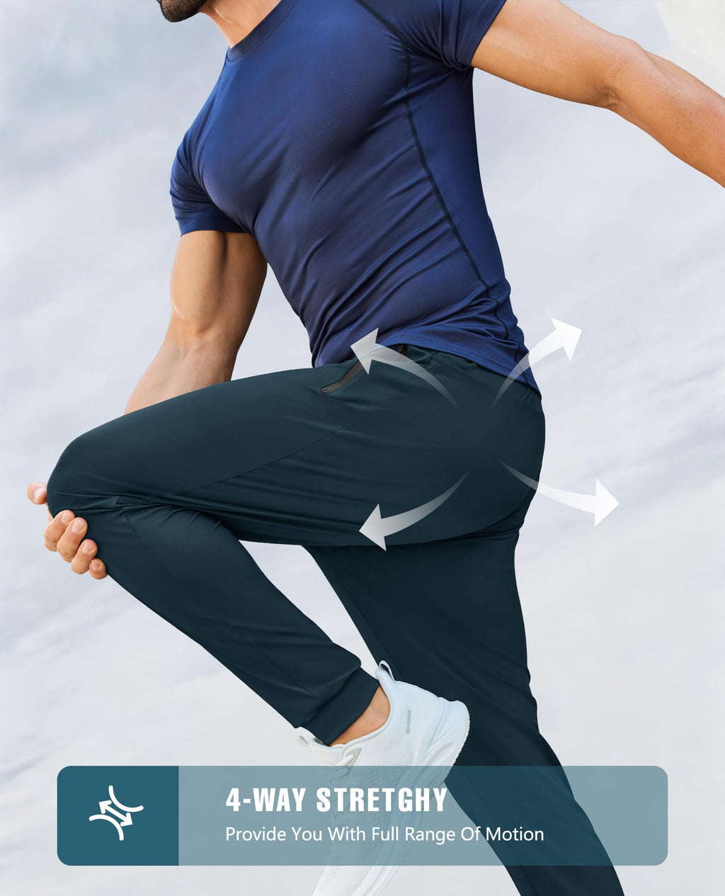 Men’s Lightweight Athletic Joggers with Zipper Pockets