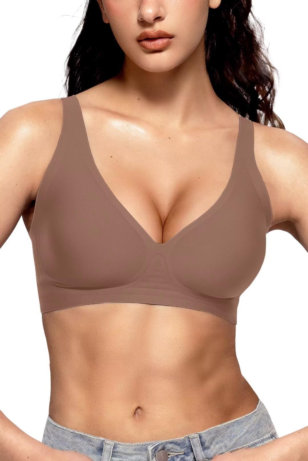 Vertvie Women’s Wireless Plunge Jelly Bra
