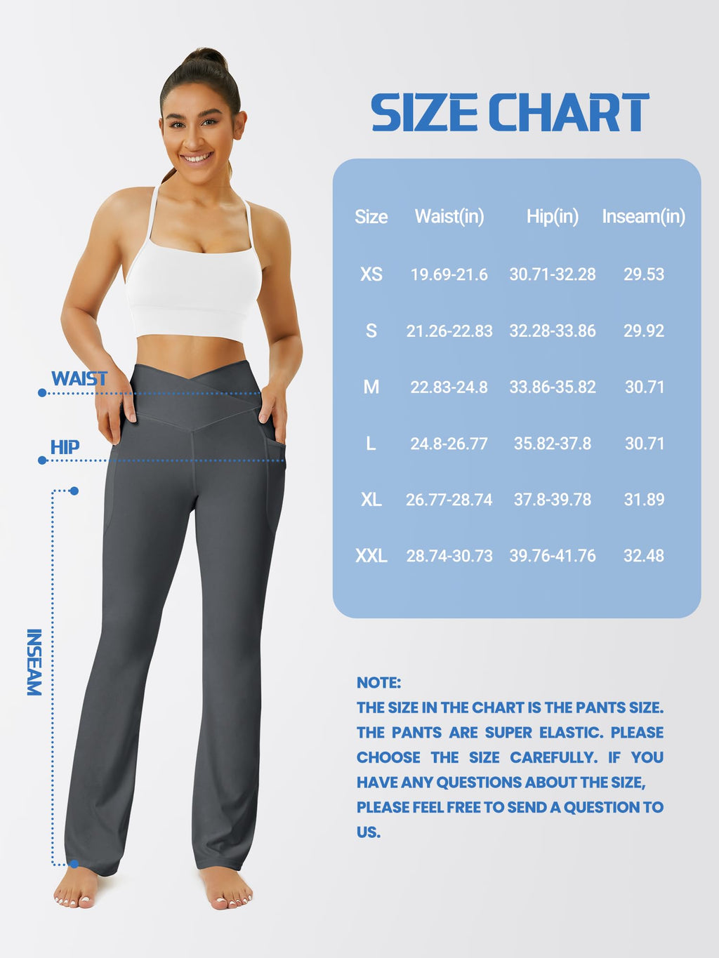FOHOFO Women’s Crossover Flare Leggings with Pockets