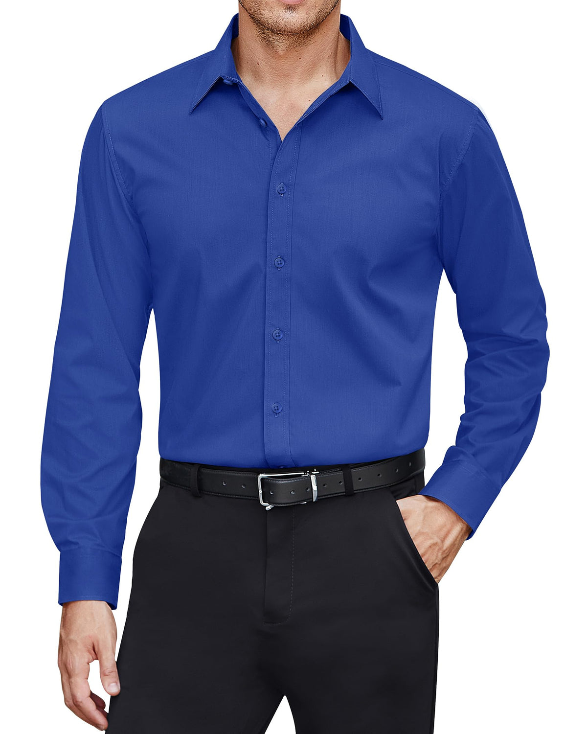 J.VER Men’s Stain Shield Long Sleeve Stretch Dress Shirt