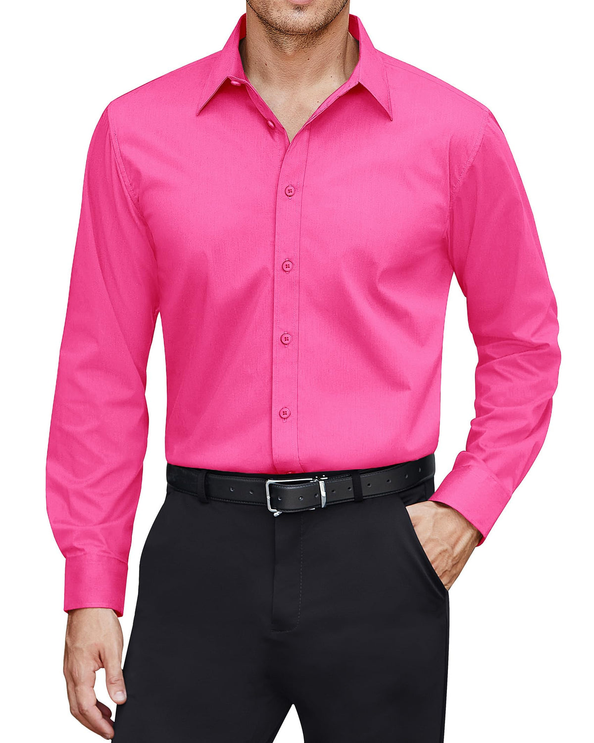 J.VER Men’s Stain Shield Long Sleeve Stretch Dress Shirt