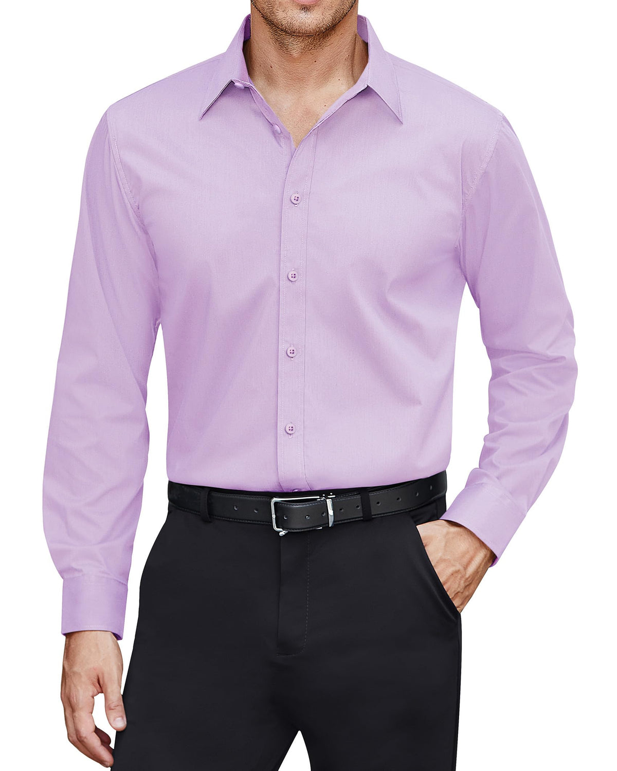 J.VER Men’s Stain Shield Long Sleeve Stretch Dress Shirt