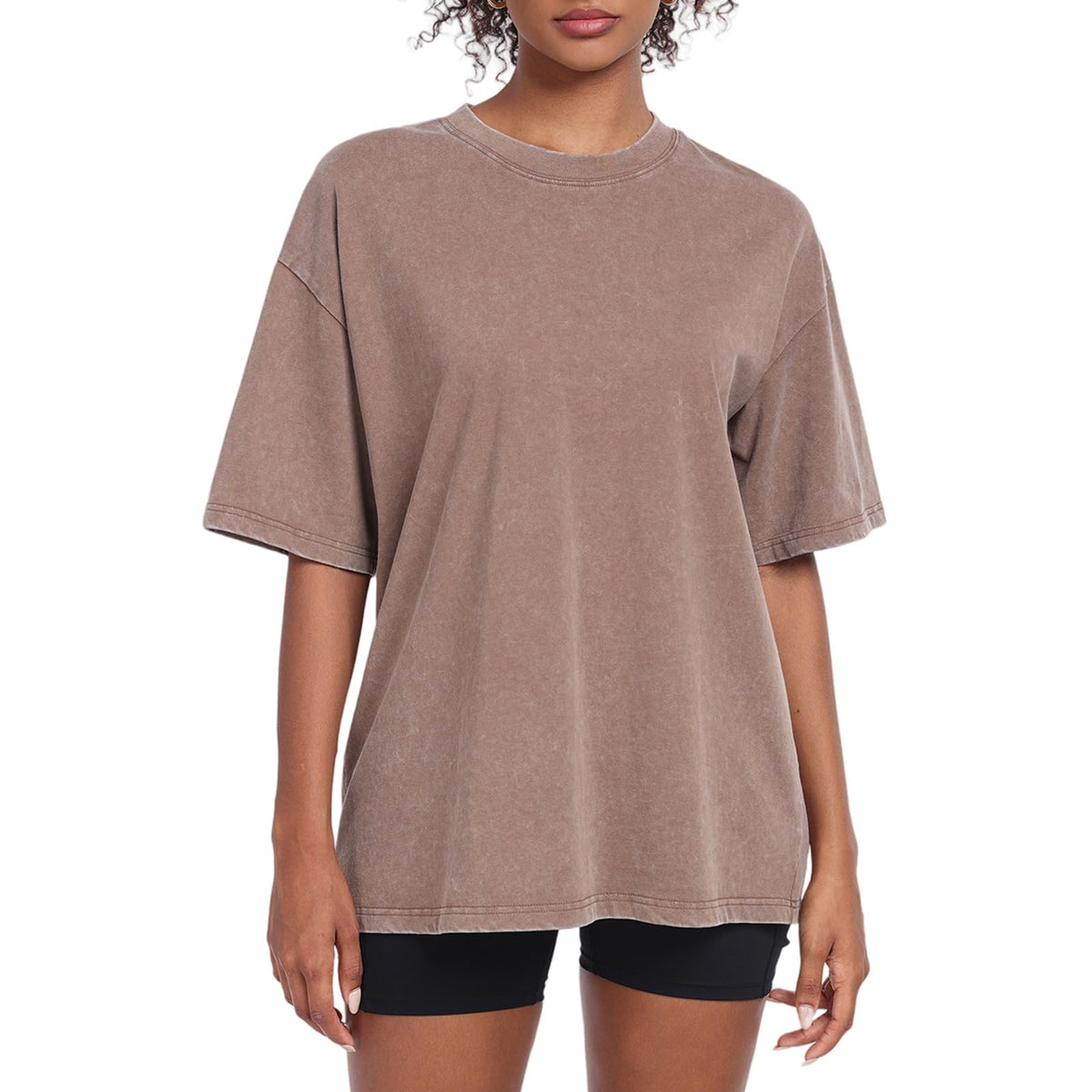 Women’s Oversized Vintage-Wash Cotton Tee