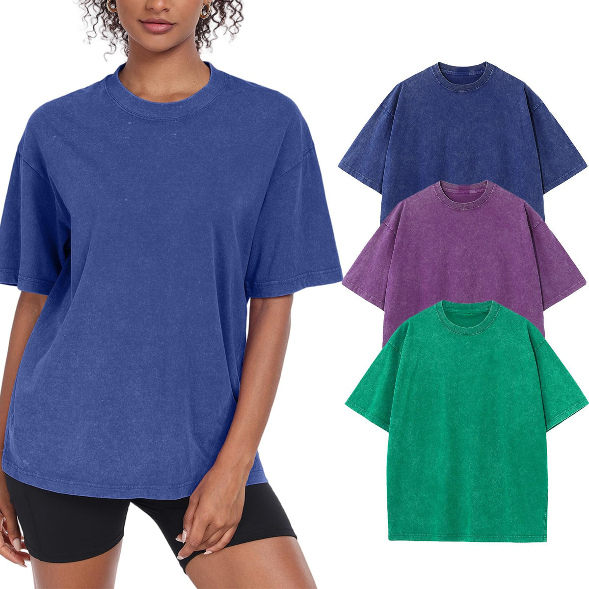Women’s Oversized Vintage-Wash Cotton Tee