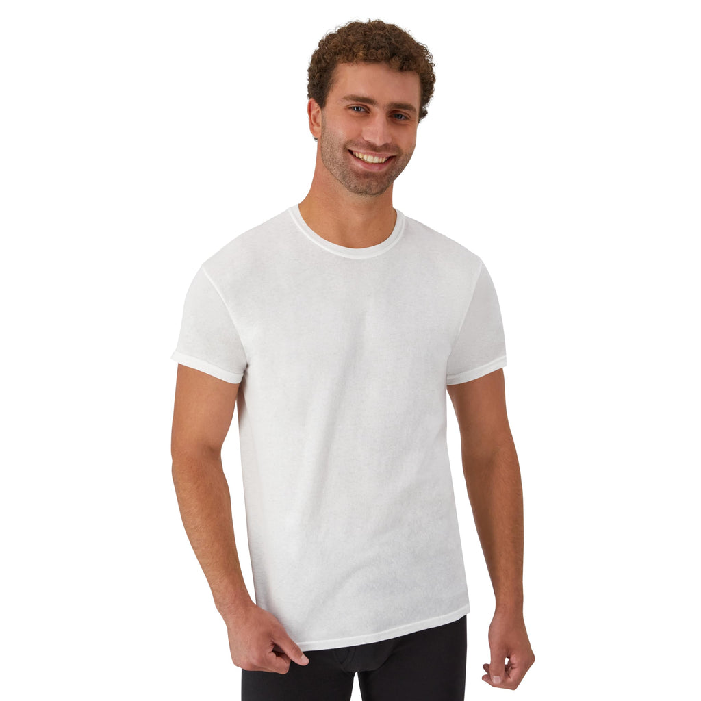 Hanes Men’s Stay-Tucked Cotton Crewneck Undershirts, Multipack