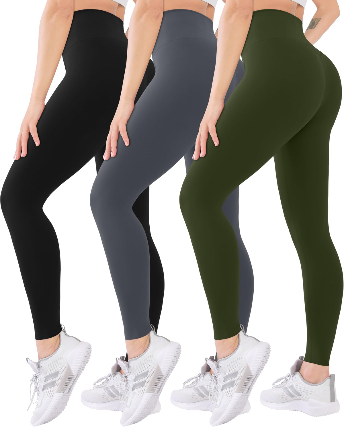 Blisset Women’s High-Waisted Leggings, 3-Pack