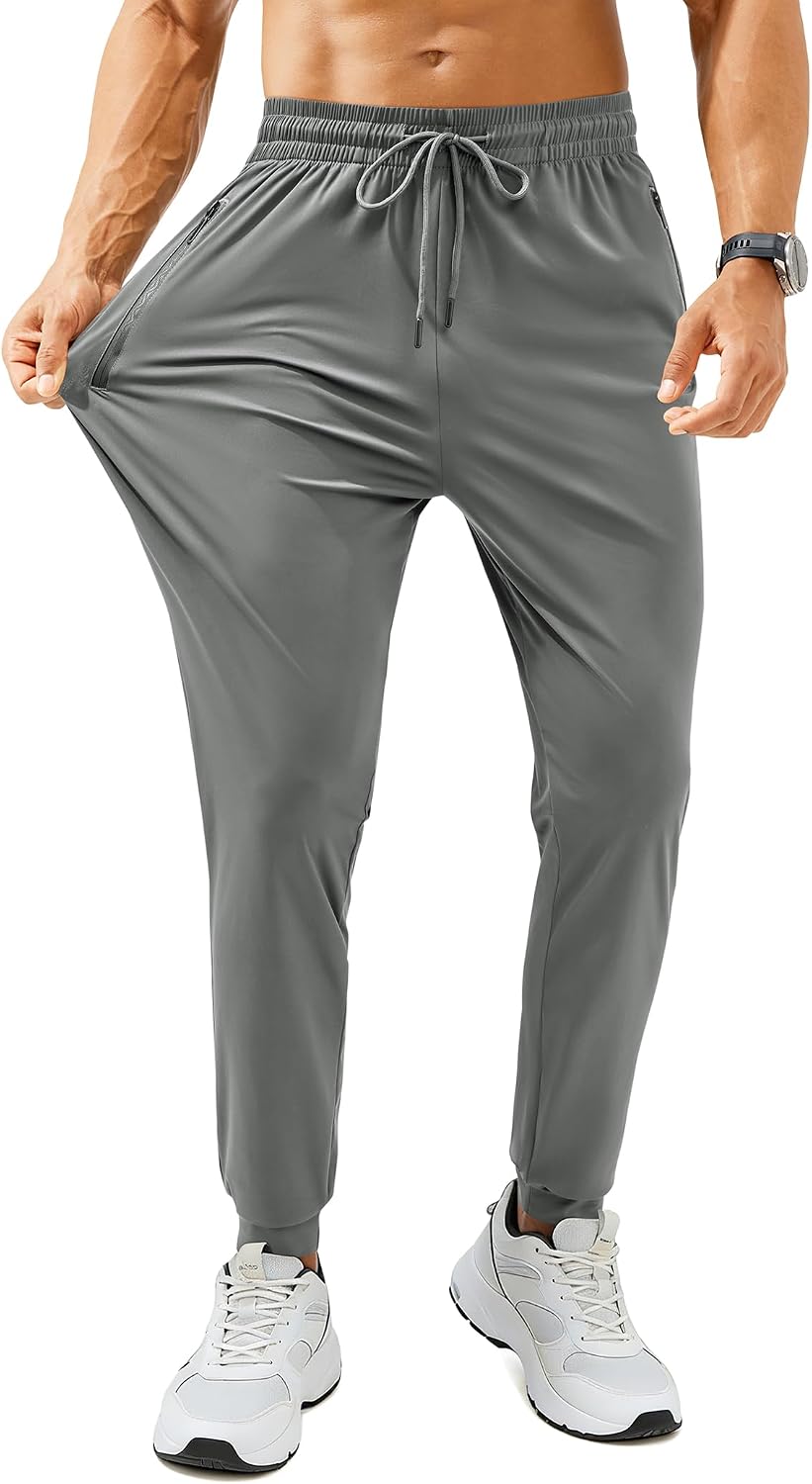Men’s Lightweight Athletic Joggers with Zipper Pockets