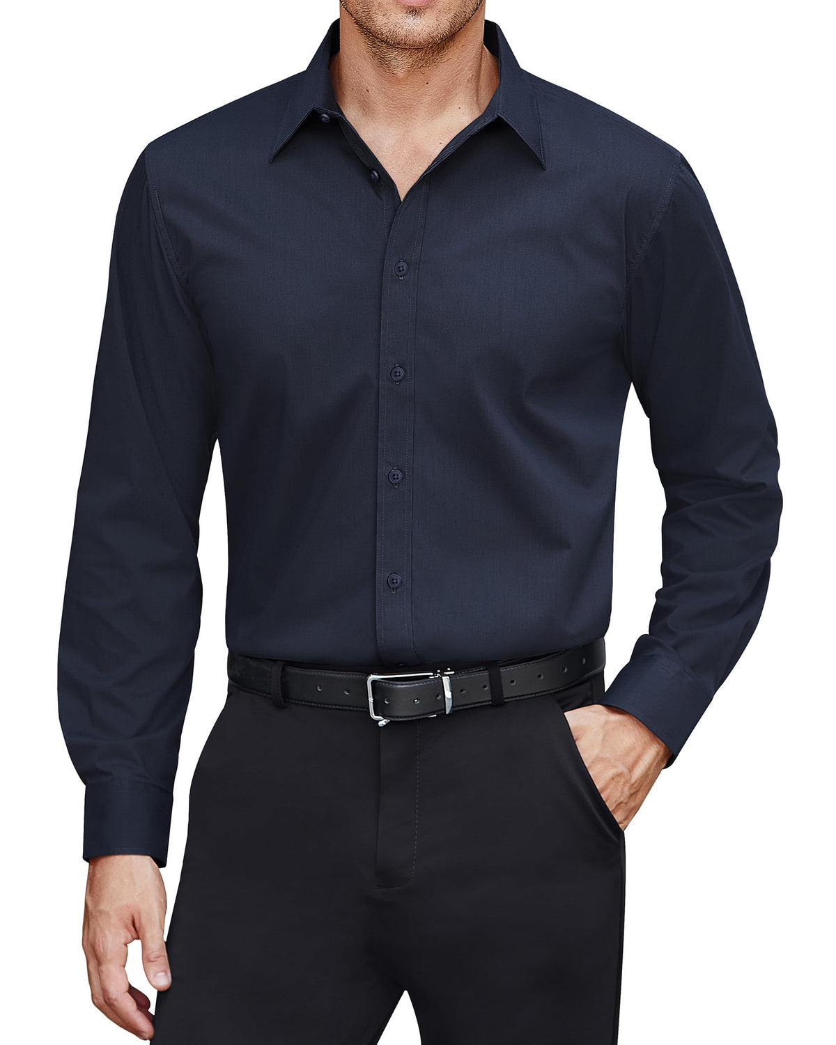 J.VER Men’s Stain Shield Long Sleeve Stretch Dress Shirt