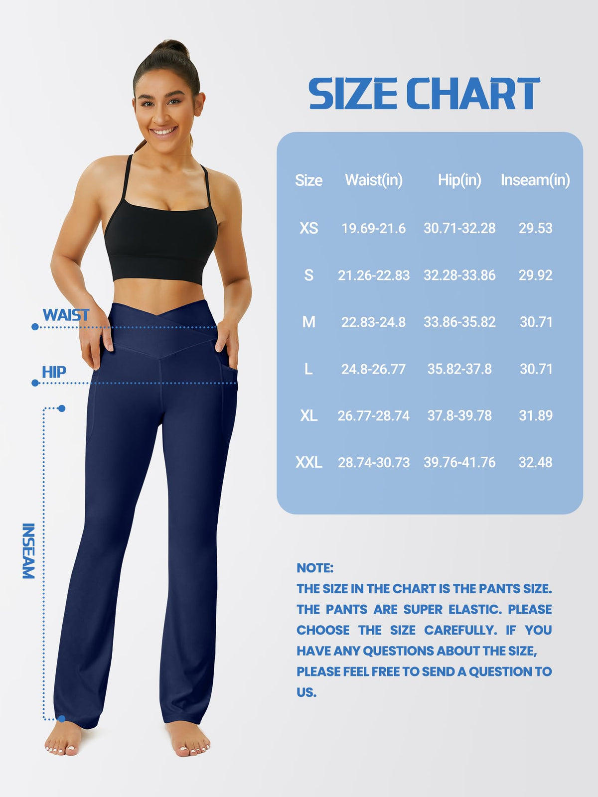 FOHOFO Women’s Crossover Flare Leggings with Pockets