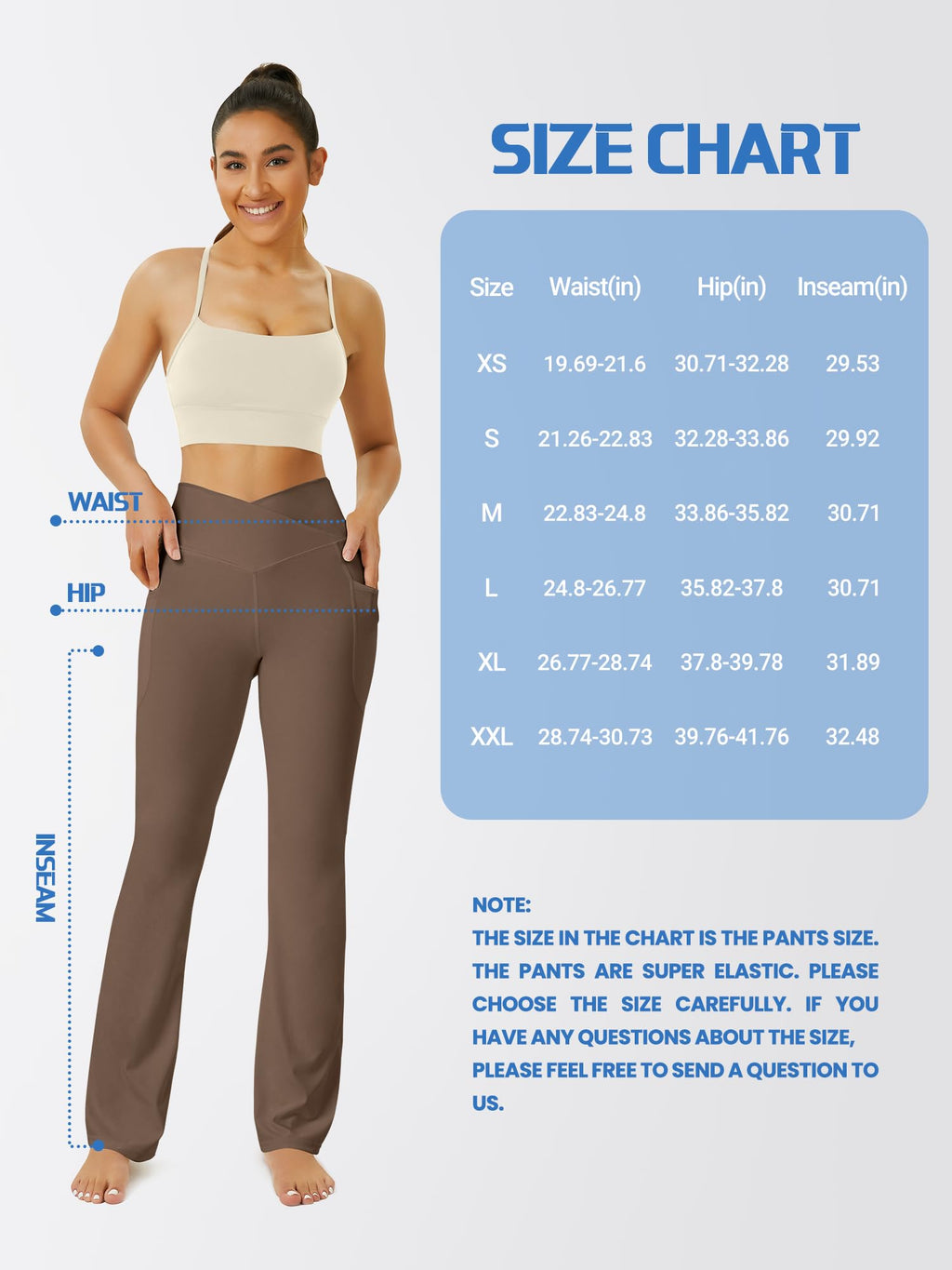 FOHOFO Women’s Crossover Flare Leggings with Pockets