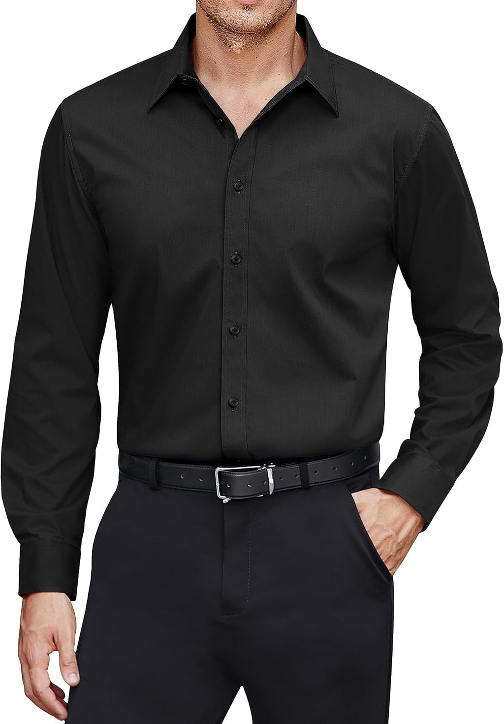 J.VER Men’s Stain Shield Long Sleeve Stretch Dress Shirt