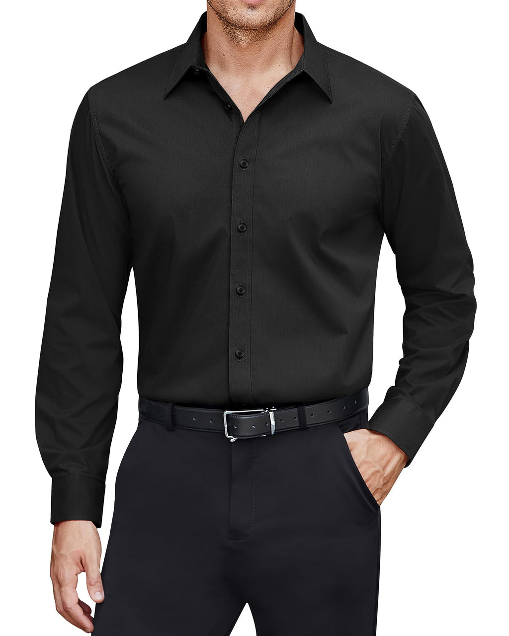 J.VER Men’s Stain Shield Long Sleeve Stretch Dress Shirt