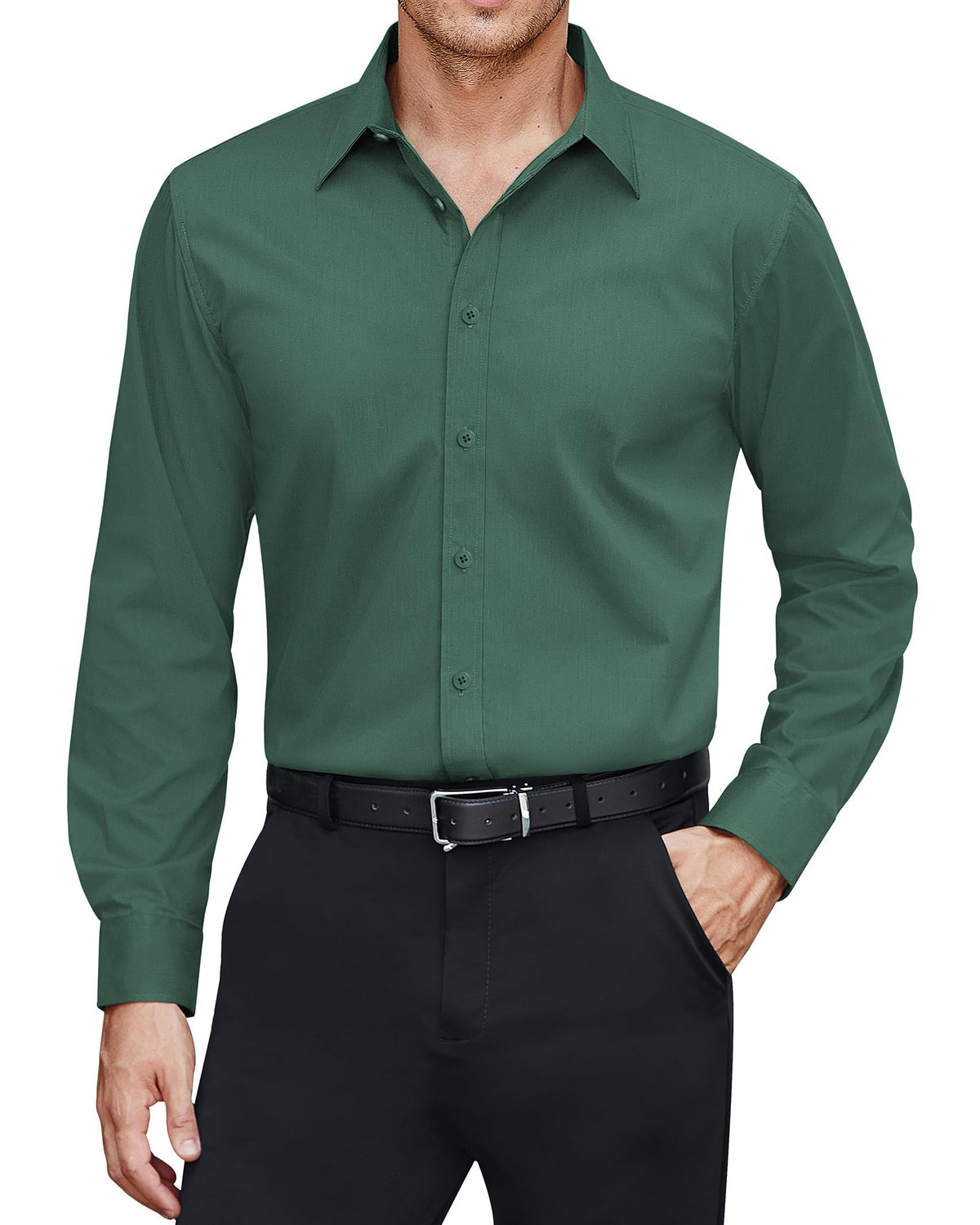 J.VER Men’s Stain Shield Long Sleeve Stretch Dress Shirt