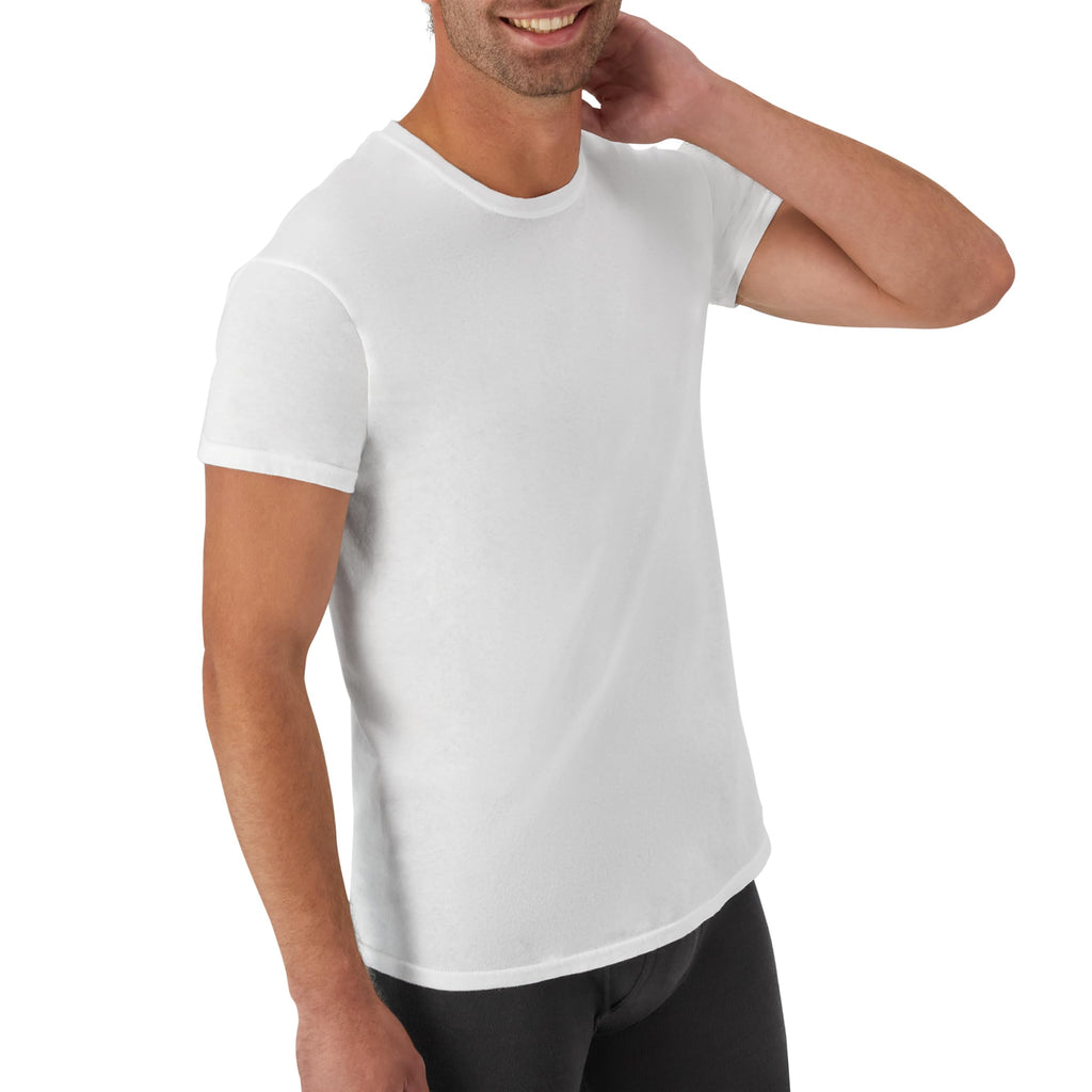 Hanes Men’s Stay-Tucked Cotton Crewneck Undershirts, Multipack