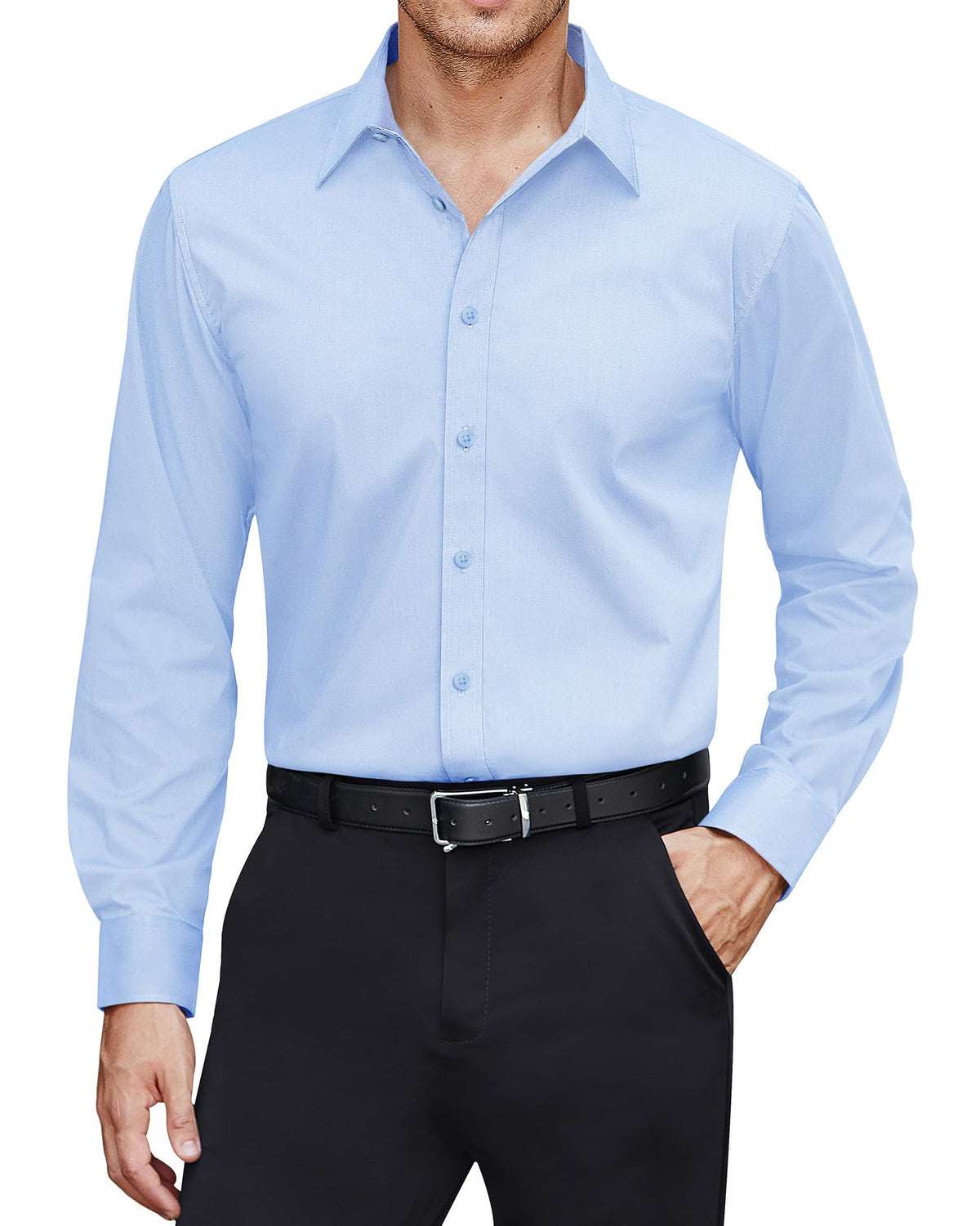 J.VER Men’s Stain Shield Long Sleeve Stretch Dress Shirt