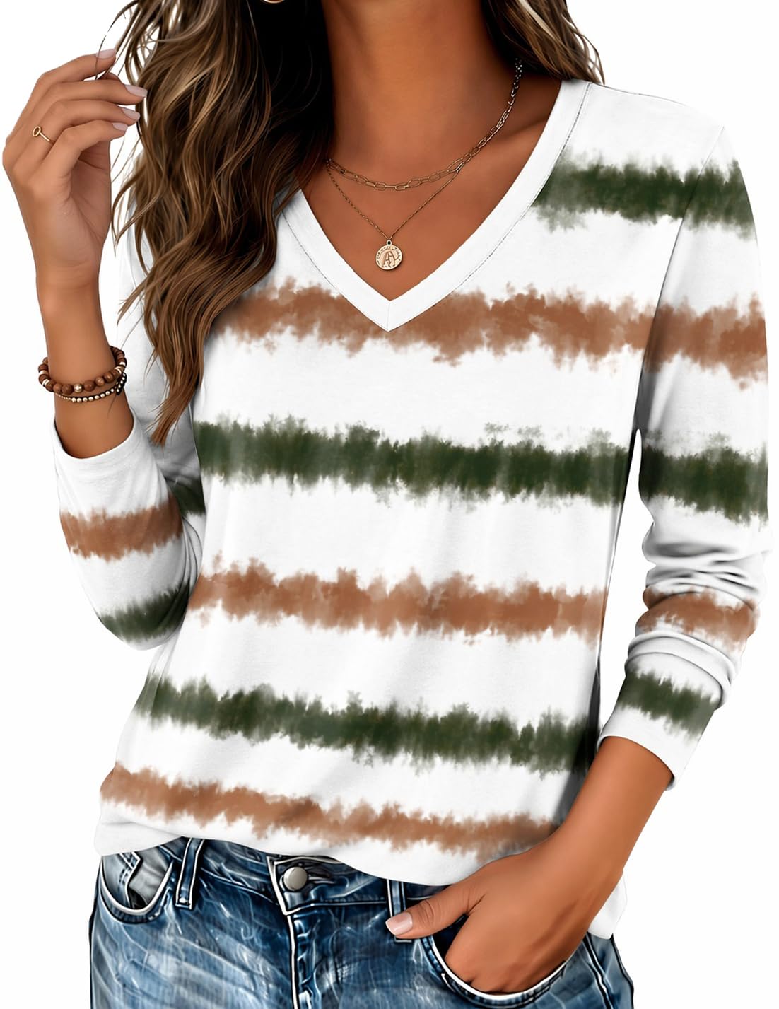 Zeagoo Women’s Long Sleeve V-Neck Tee