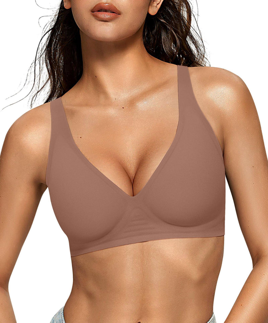 OEAK Women’s Wireless Deep V Bralette