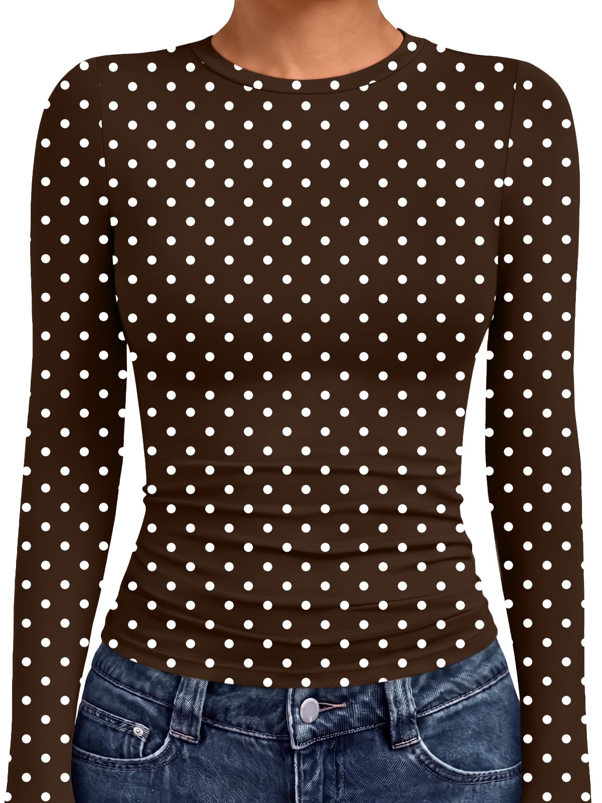 AUTOMET Women’s Fitted Long Sleeve Crewneck Top
