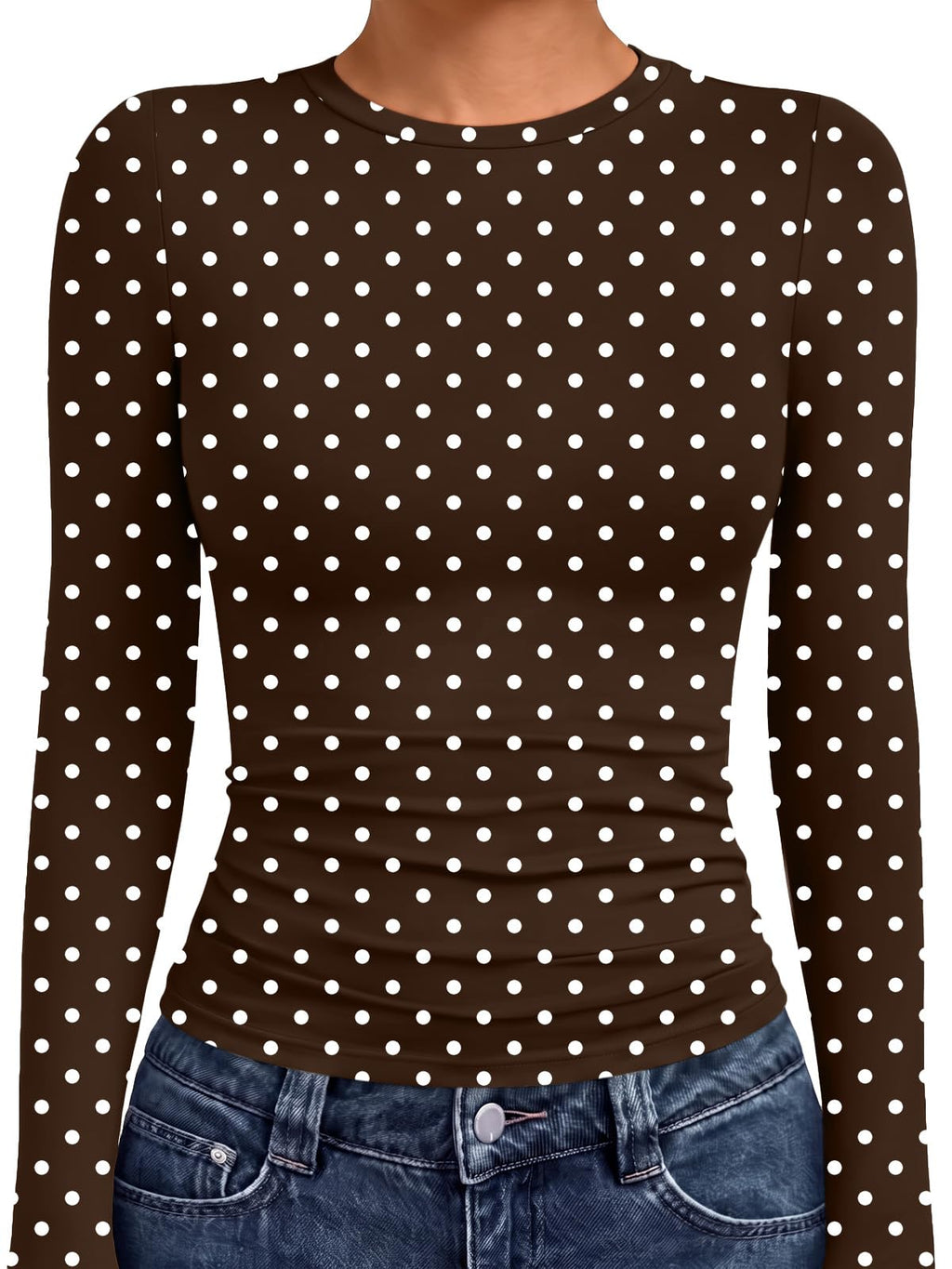 AUTOMET Women’s Fitted Long Sleeve Crewneck Top