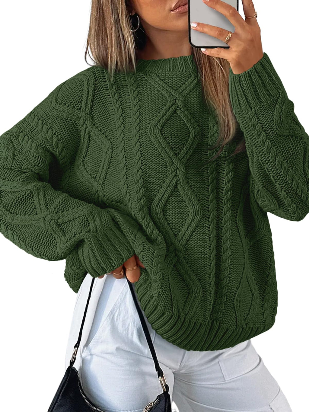 Trendy Queen Women’s Oversized Cable Knit Sweater