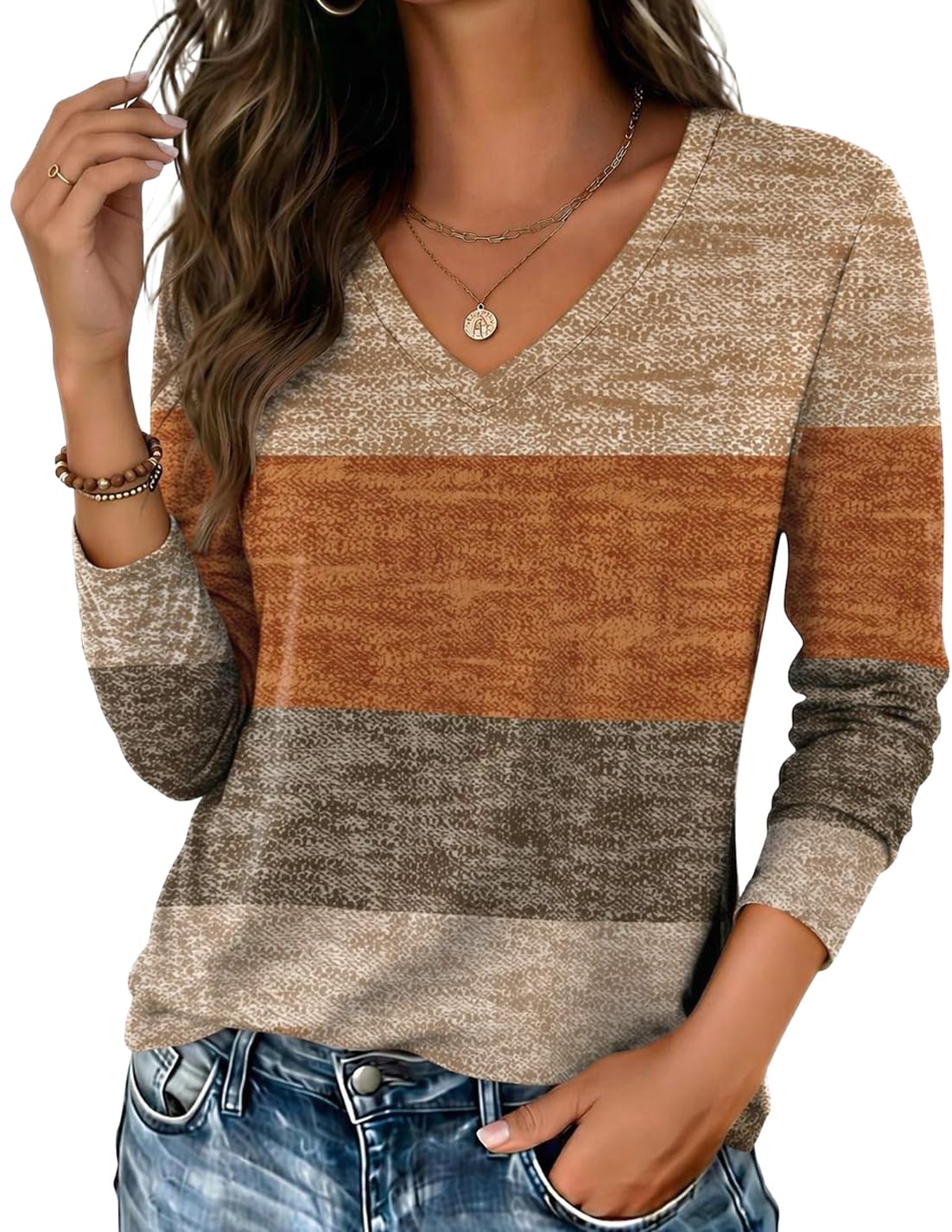 Zeagoo Women’s Long Sleeve V-Neck Tee