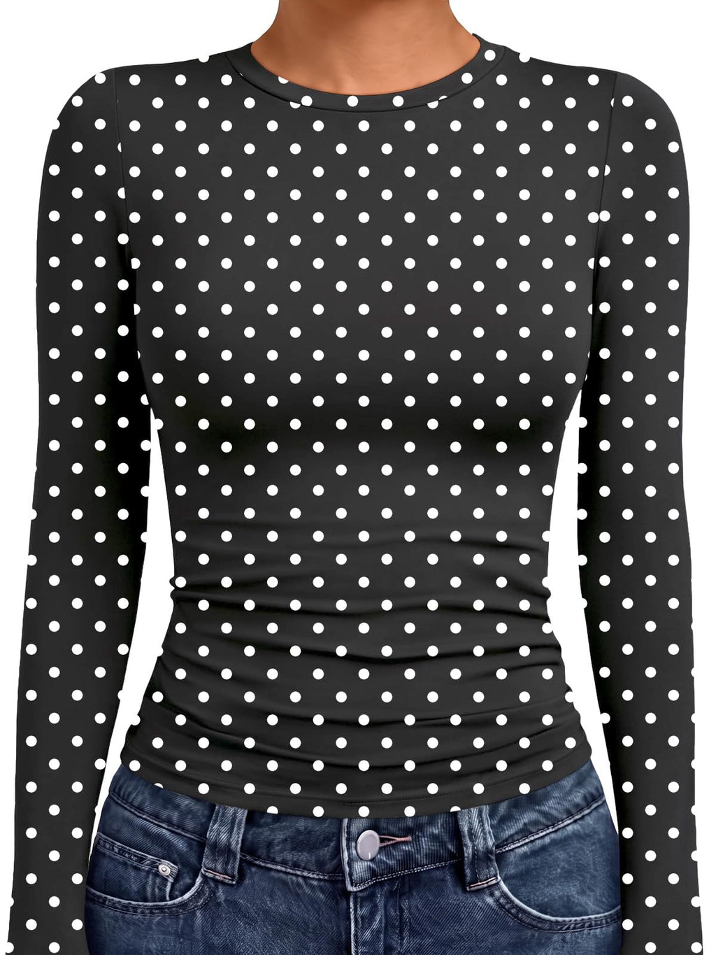 AUTOMET Women’s Fitted Long Sleeve Crewneck Top