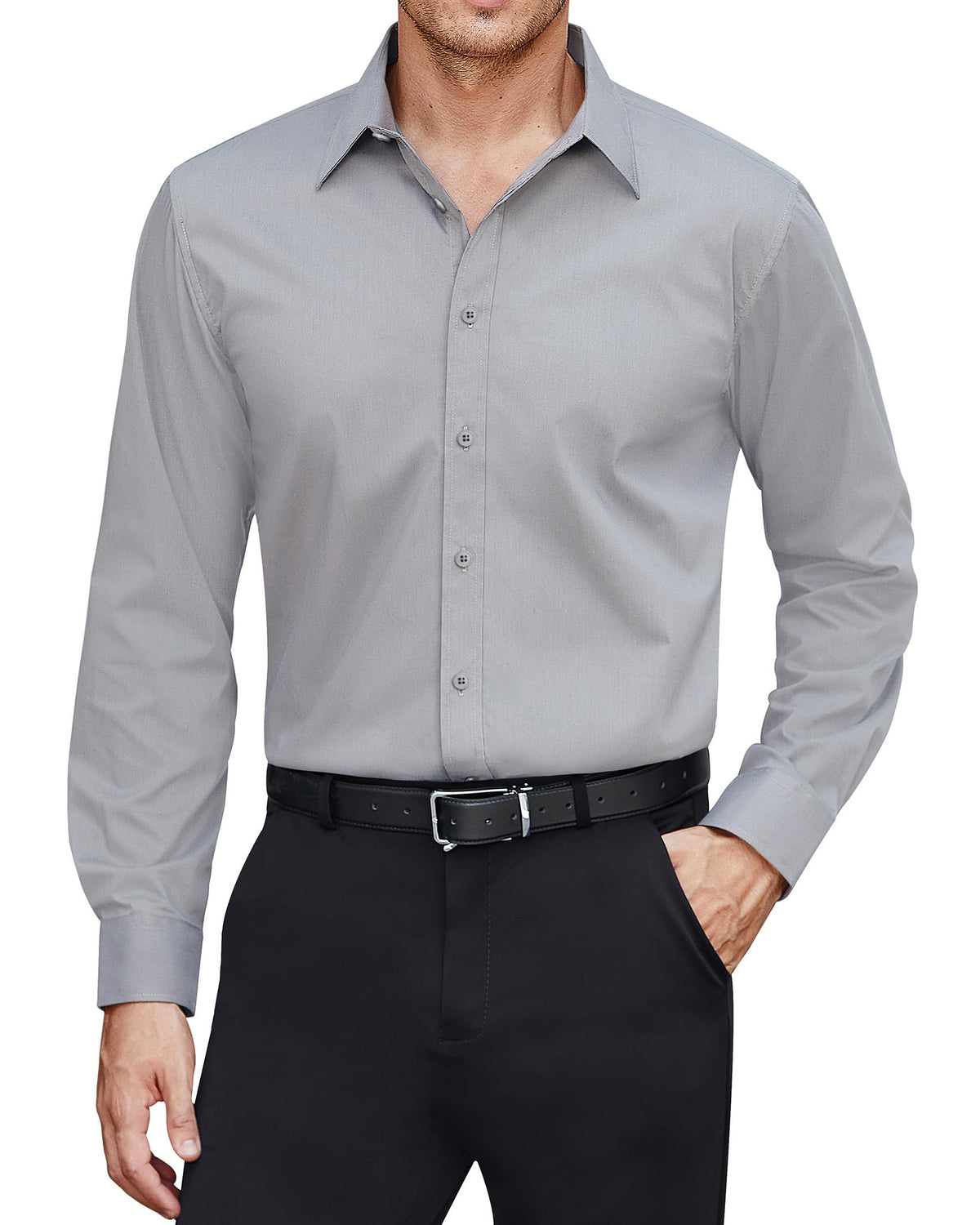 J.VER Men’s Stain Shield Long Sleeve Stretch Dress Shirt