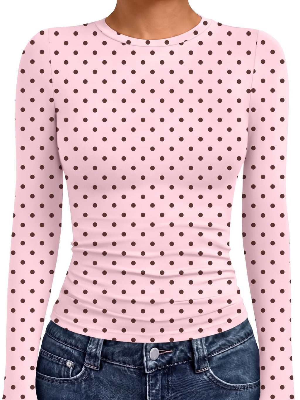 AUTOMET Women’s Fitted Long Sleeve Crewneck Top