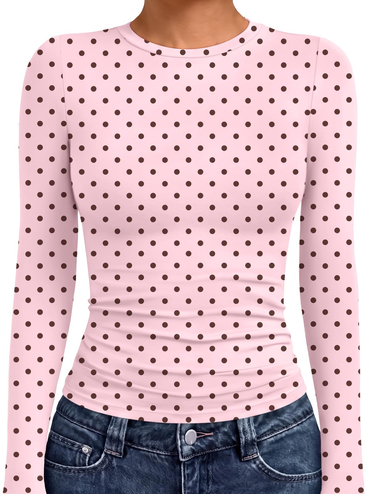 AUTOMET Women’s Fitted Long Sleeve Crewneck Top