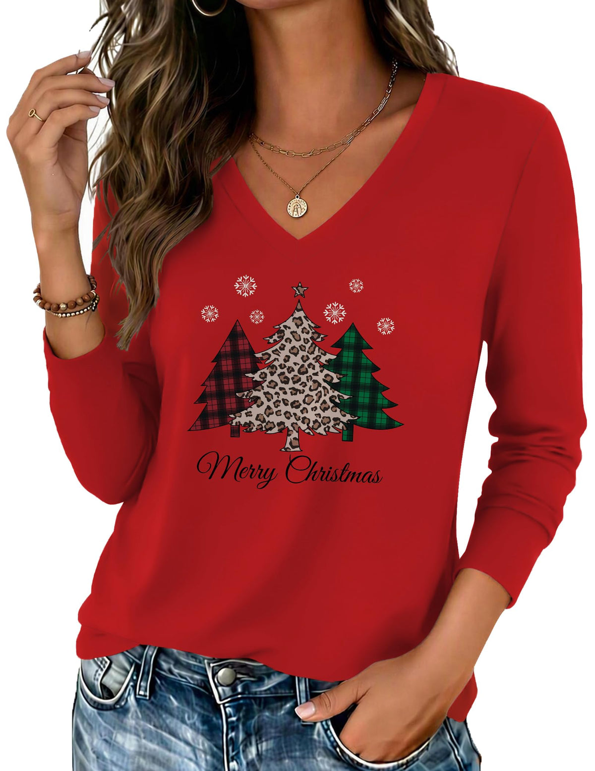 Zeagoo Women’s Long Sleeve V-Neck Tee