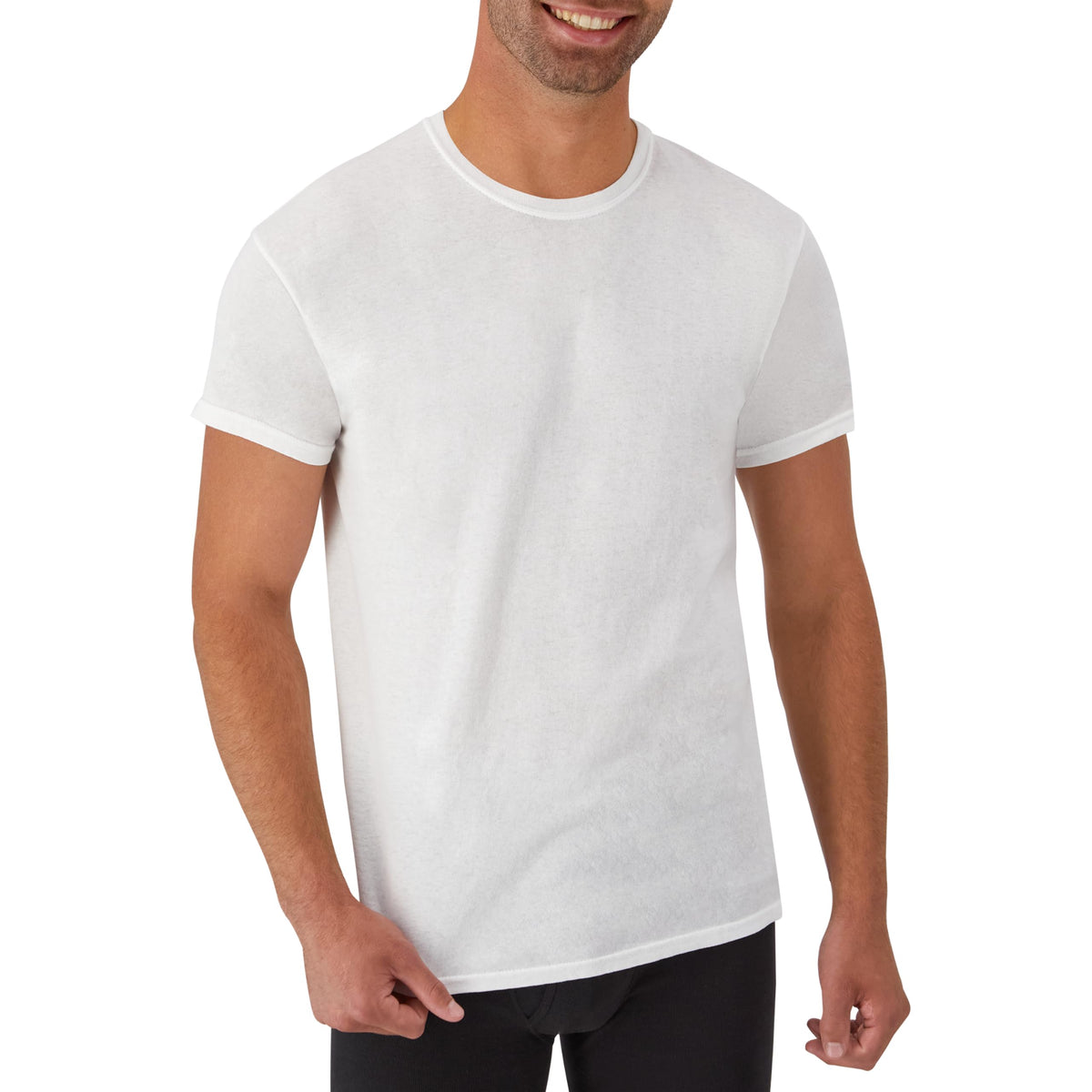 Hanes Men’s Stay-Tucked Cotton Crewneck Undershirts, Multipack