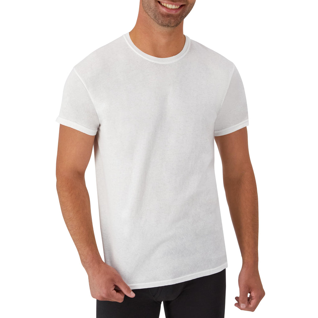 Hanes Men’s Stay-Tucked Cotton Crewneck Undershirts, Multipack