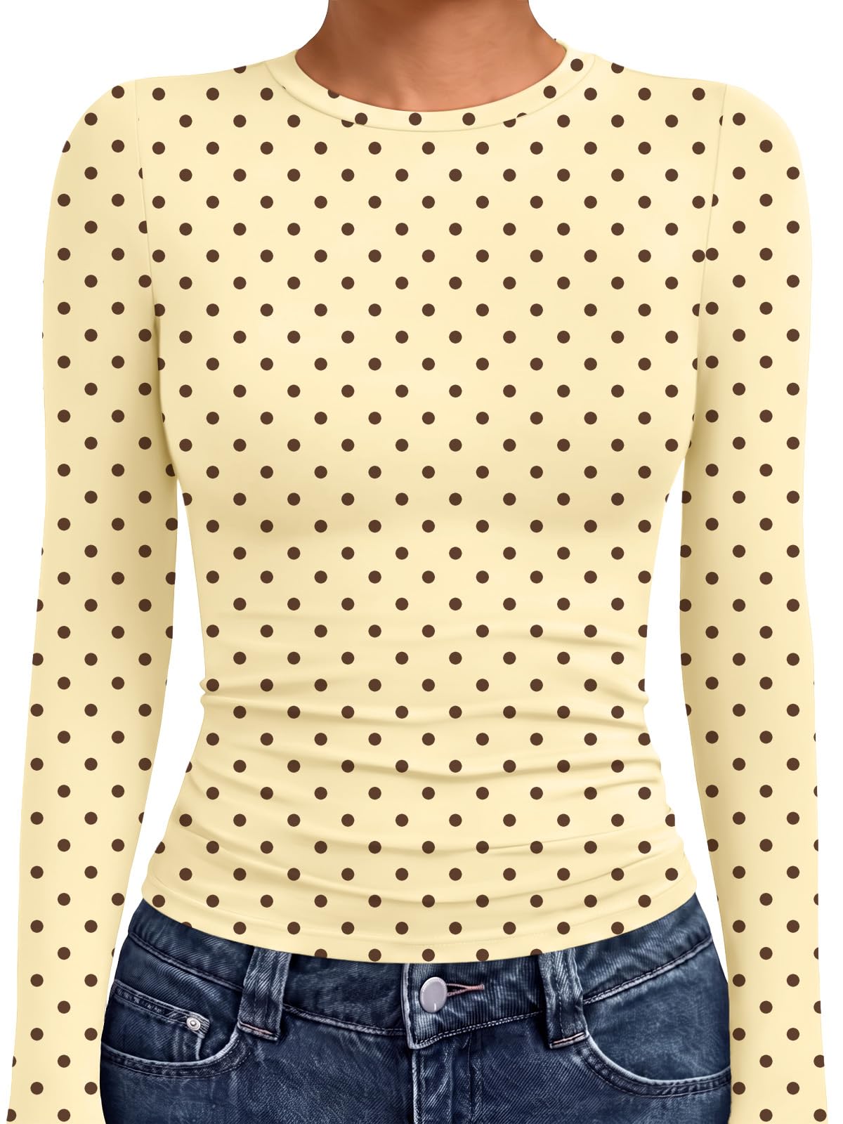 AUTOMET Women’s Fitted Long Sleeve Crewneck Top