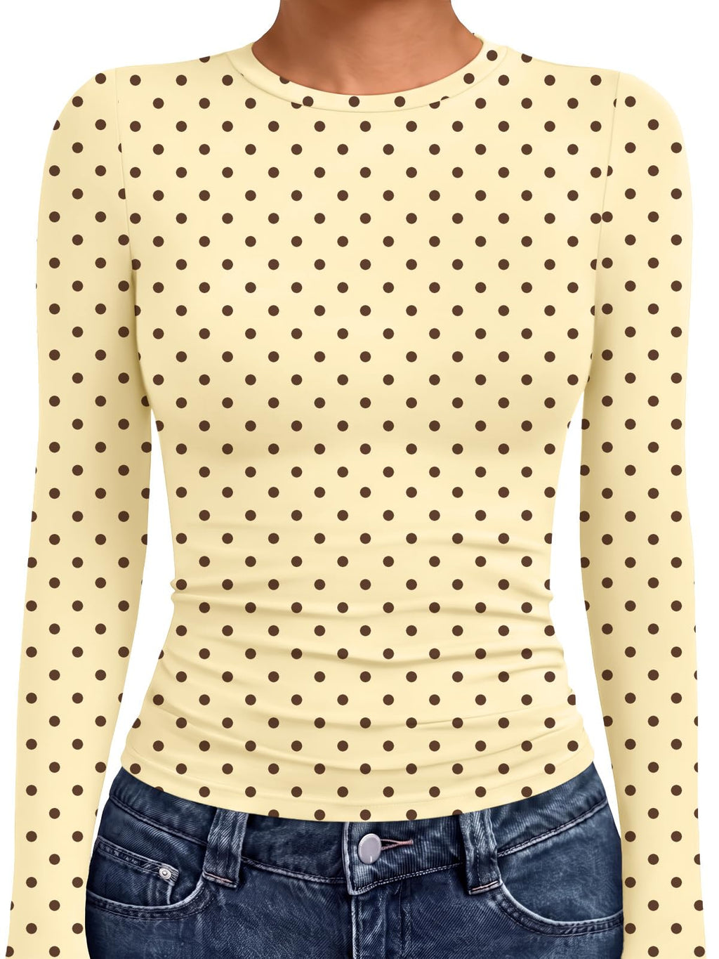 AUTOMET Women’s Fitted Long Sleeve Crewneck Top