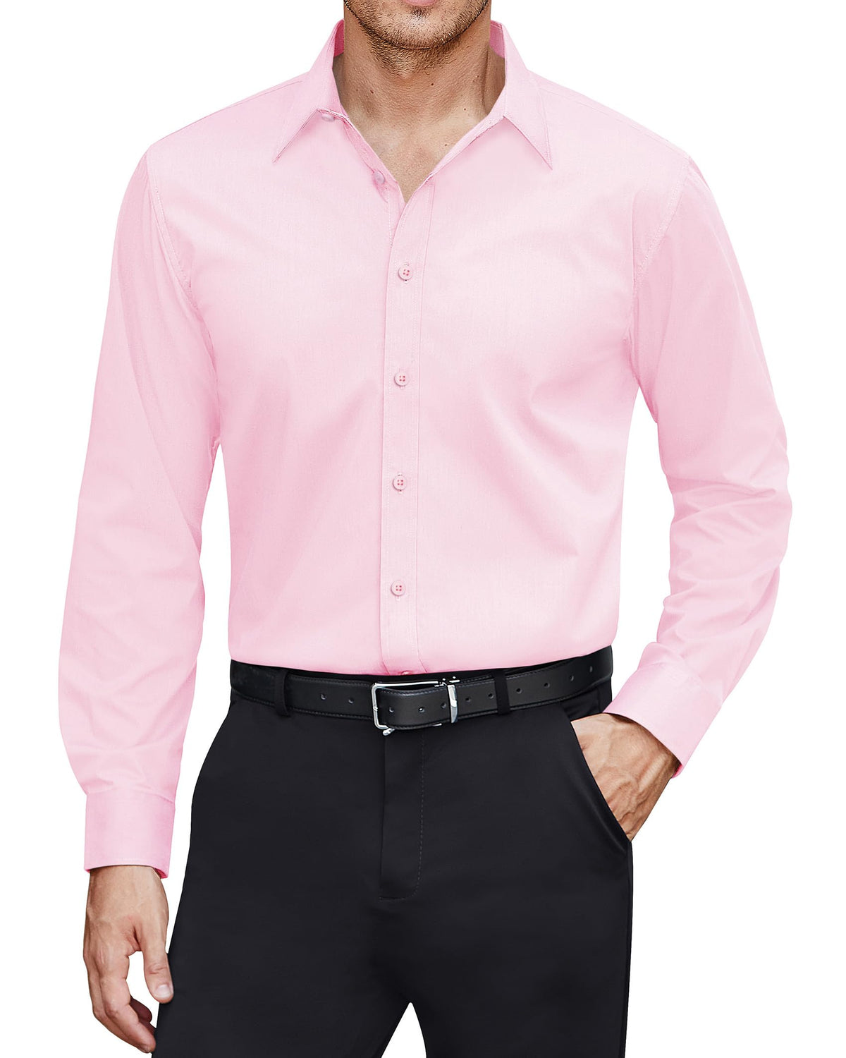 J.VER Men’s Stain Shield Long Sleeve Stretch Dress Shirt